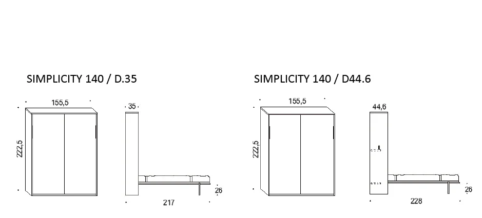 Simplicity 120 Wall bed - Image 3